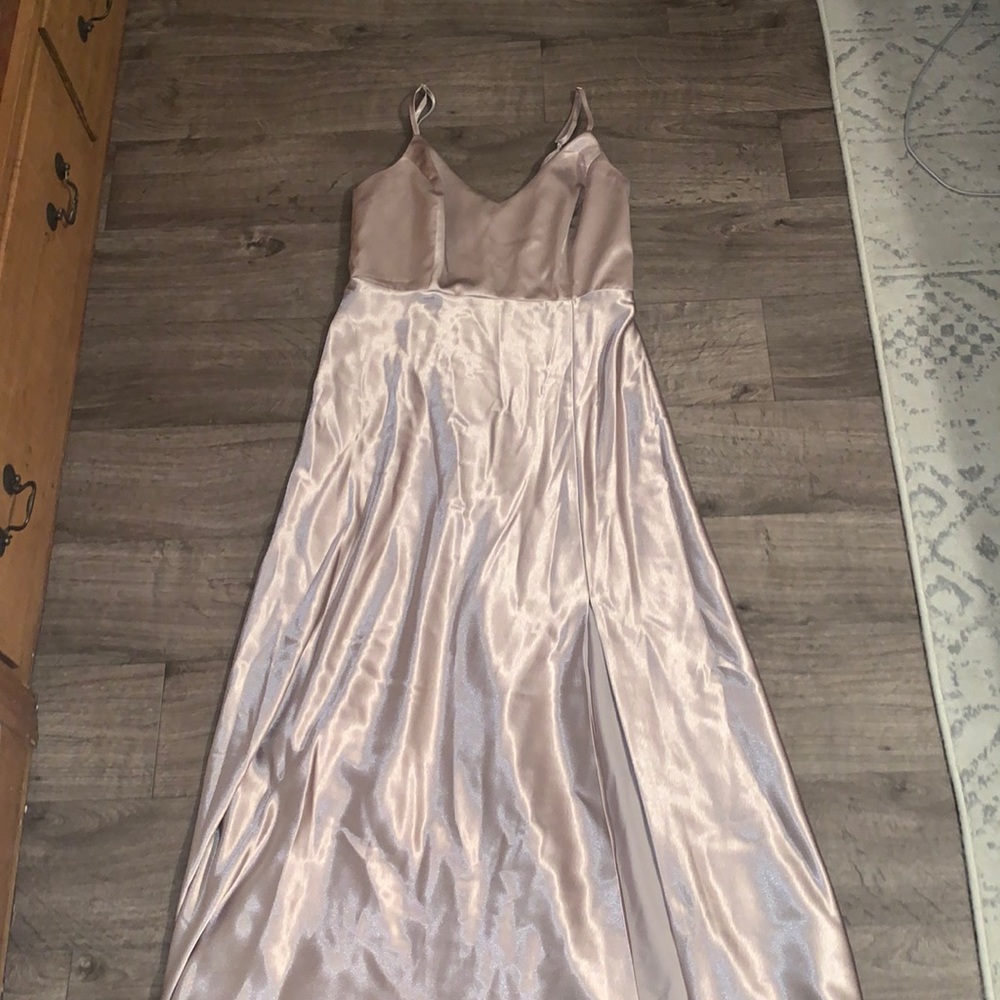 Satin V-Neck Dress
